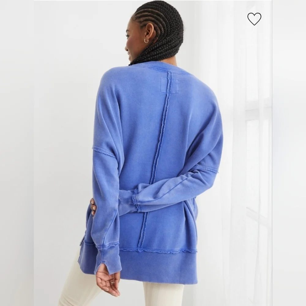 AERIE Oversized Crew Sweatshirt, Size XS - Picture 3 of 12